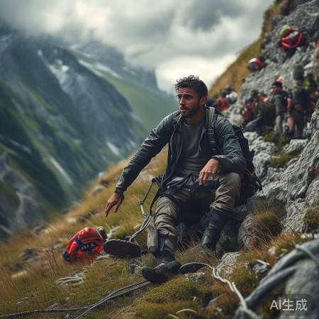男子跟风野路爬山失足，救援人员紧急出动！