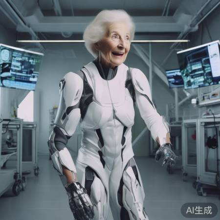 英国阿姨试穿中国机器人：神奇体验助她成功行走